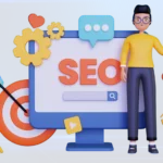 Navy And Yellow Modern SEO Marketing Expert Facebook Cover
