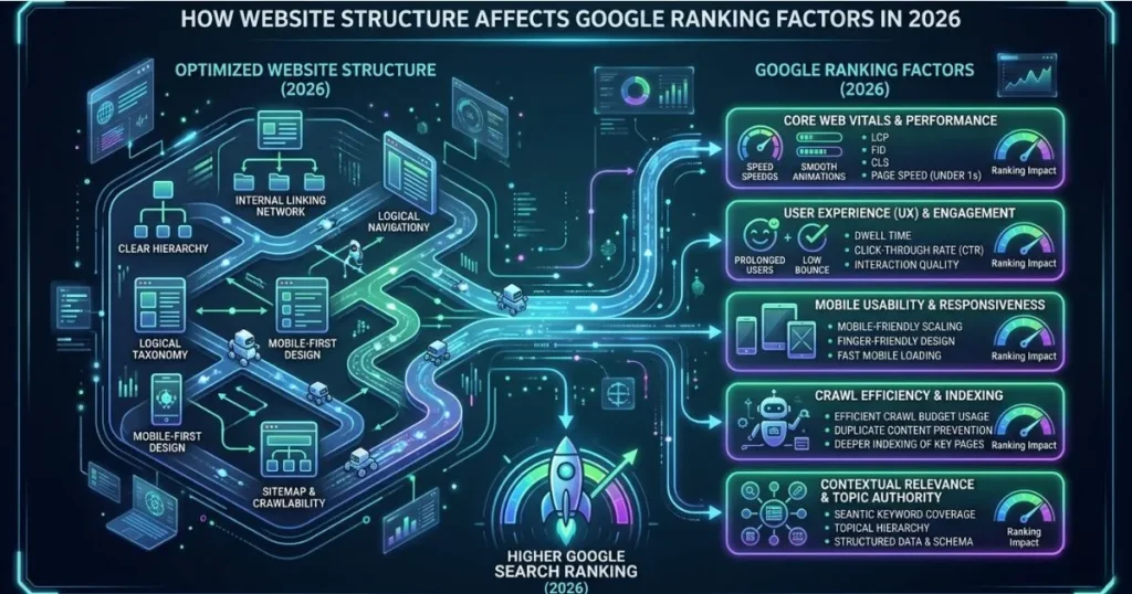 Website structure and Google ranking factors 2026